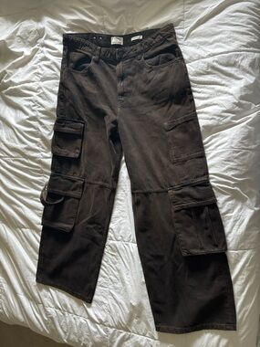 Cotton On Dark Brown Cargo Pants with Utility Pockets